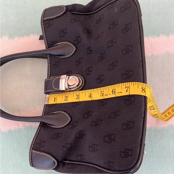Dooney & Bourke DB Signature Black Canvas & Leather Tote Satchel - Picture 10 of 12